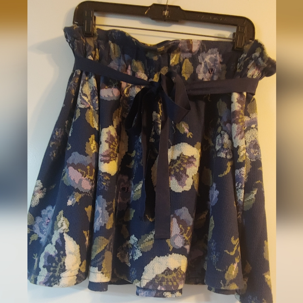Lauren Conrad Blue Floral Mini Skirt